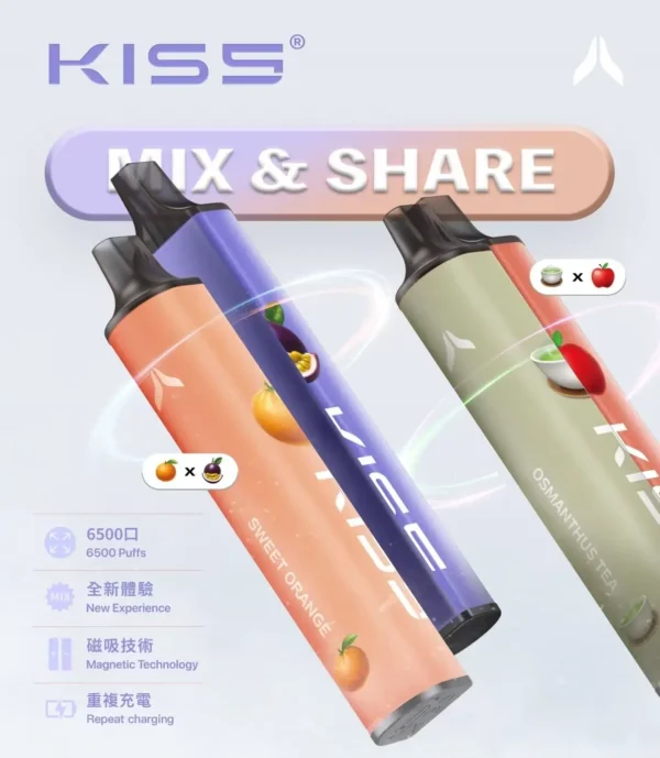 16e7e587ed14c7fa690349074e7c8bf6.webp KIS5 鎧斯6500口雙芯磁吸拋棄式電子煙|雙芯霧化設計・磁吸便捷體驗・高容量續航配置