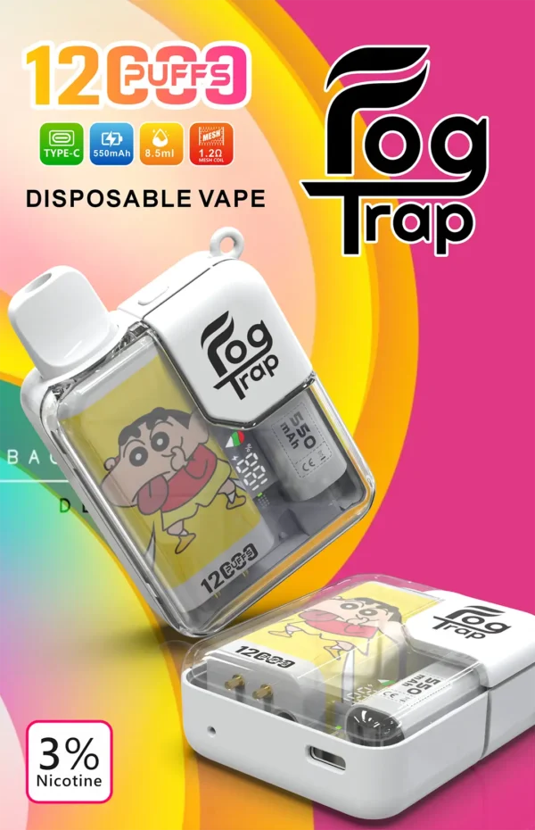 Fog Trap 蠟筆小新×LABUBU限量聯名12000口拋棄式電子煙｜潮流IP設計・收藏級外觀・高容量續航體驗【滿10贈1】超值特惠