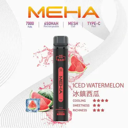 MEHA-XBAR-拋棄式-7000口小黑條-2.webp MEHA XBAR 魅嗨小黑條7000口拋棄式電子煙|極簡黑潮設計・高容量續航配置・細膩霧化體驗