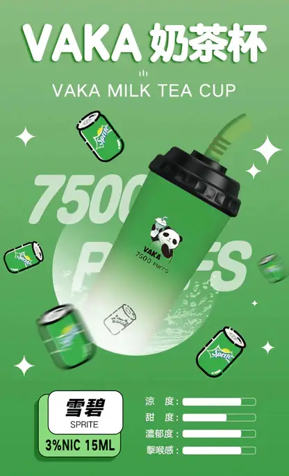 VAKA 奶茶杯7500口拋棄式電子煙｜創意杯型設計・高容量續航配置・細膩霧化體驗