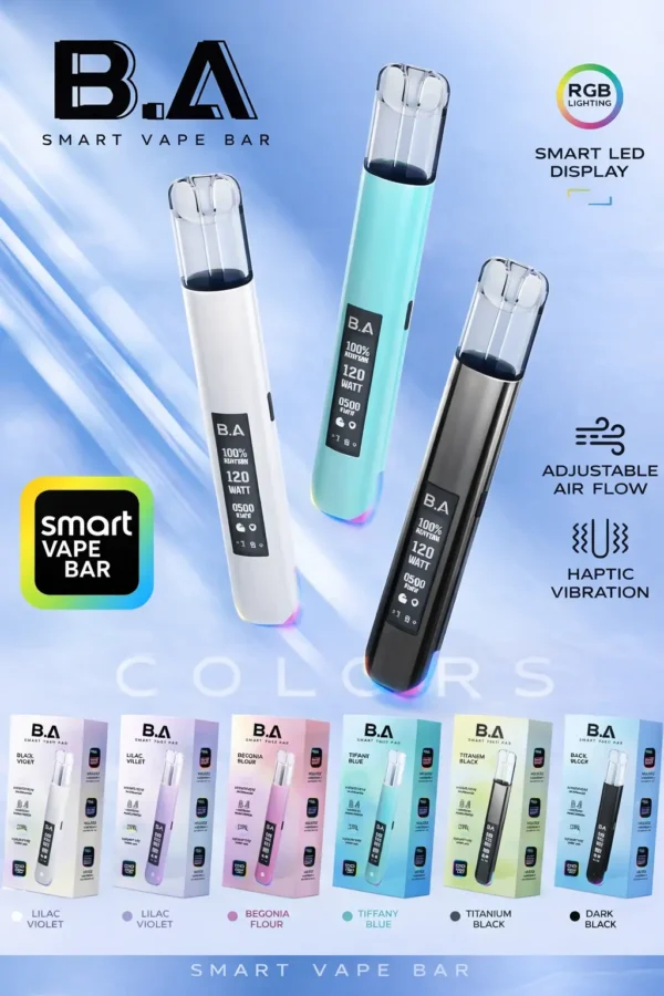 B.A Smart Vape Bar 一代通用主機｜智能科技設計・精工質感機身・一代煙彈完美搭配