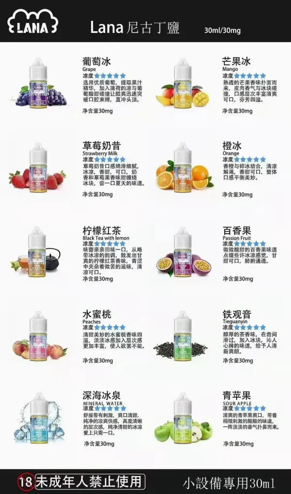 LANA 拉娜臻選煙油｜精品調香風味・細膩馥郁香氣・順滑層次口感體驗