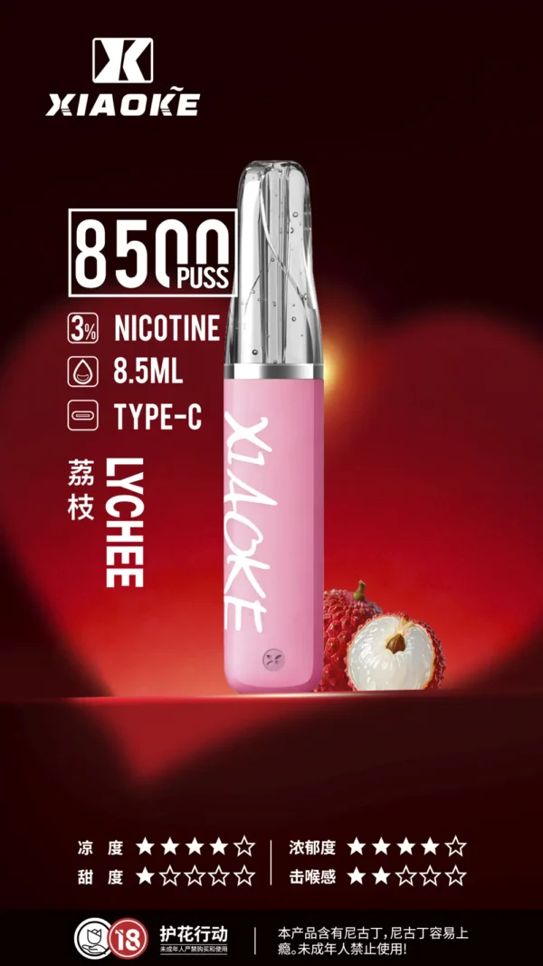 XIAOKE 梟客 8500口拋棄式電子煙｜順暢尼古丁鹽・輕巧大儲油量・Type-C長效續航